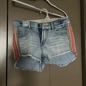Denim Shorts with Color Accents